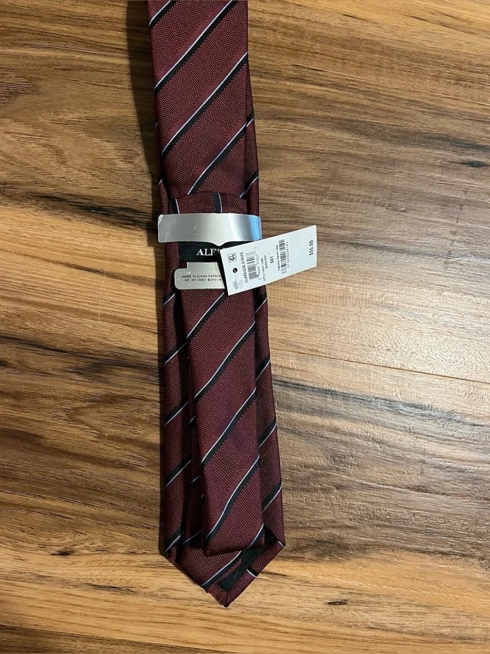 Alfani Men's Clarkson Stripe Tie, Burgundy, Width: 2-3/4